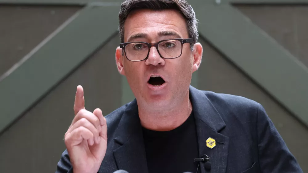 Andy Burnham, British member of parliament (MP) for Makerfield, delivers a speech at the People's History Museum in Manchester, Britain, June 29, 2026. REUTERS/Temilade Adelaja