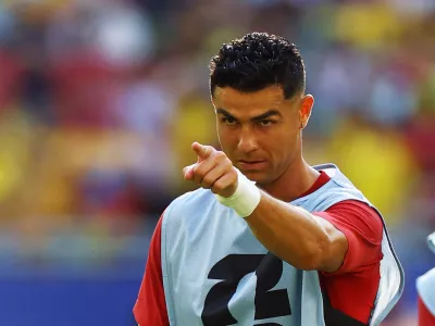 Soccer Football - FIFA World Cup 2026 - Group K - Colombia v Portugal - Miami Stadium, Miami Gardens, Florida, U.S. - June 27, 2026 Portugal's Cristiano Ronaldo during the warm up before the match IMAGN IMAGES via Reuters/Nathan Ray Seebeck
