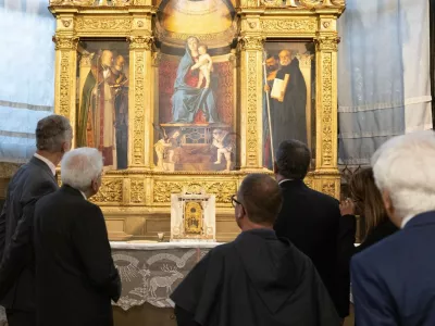 The President of the Republic, Sergio Mattarella, with HM Felipe VI, King of Spain, and HE Mr. Antonio Jos&eacute; Seguro, President of the Portuguese Republic, at the Basilica of Santa Maria Gloriosa dei Frari (photo by Francesco Ammendola - Press and Communications Office of the Presidency of the Republic)//AGFEDITORIAL_A1294GF/Credit:Francesco Ammendola / AGF/SIPA/2606231037,Image: 1111956923, License: Rights-managed, Restrictions:, Model Release: no 