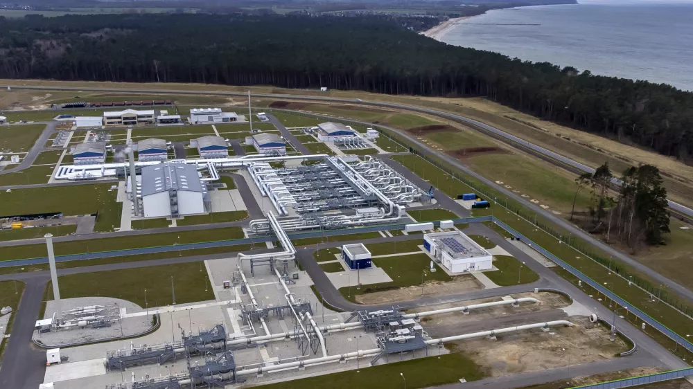 FILE - Pipes at the landfall facilities of the Nord Stream 2 gas pipeline are seen in Lubmin, northern Germany, on Feb. 15, 2022. A half-dozen U.S. lobbying firms have severed ties with Russian-linked businesses over the past week. It represents a dramatic pullback for an industry that typically has few qualms about representing controversial interests. (AP Photo/Michael Sohn, File)