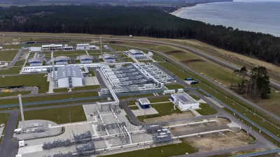 FILE - Pipes at the landfall facilities of the Nord Stream 2 gas pipeline are seen in Lubmin, northern Germany, on Feb. 15, 2022. A half-dozen U.S. lobbying firms have severed ties with Russian-linked businesses over the past week. It represents a dramatic pullback for an industry that typically has few qualms about representing controversial interests. (AP Photo/Michael Sohn, File)