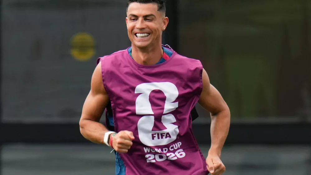 Cristiano Ronaldo trains with the Portuguese squad in Toronto on Wednesday, July 1, 2026, ahead of their FIFA 2026 World Cup Round of 32 game against Croatia. (Chris Young/The Canadian Press via AP)