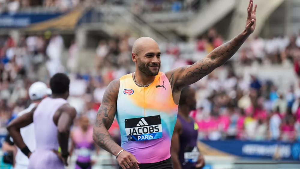Marcell JACOBS of Italy during the IAAF Diamond League Meeting of Paris at Stade Charlety on June 28, 2026 in Paris, France.,Image: 1113177871, License: Rights-managed, Restrictions: *** World Rights Except Belgium and France *** BELOUT FRAOUT, Model Release: no 