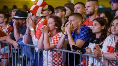 Zagreb, navijači, nogomet, Hrvaška - Portugalska. Foto: Pixsell