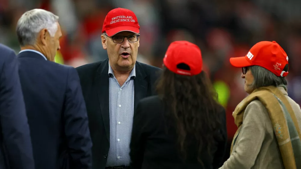 Soccer Football - FIFA World Cup 2026 - Round of 32 - Switzerland v Algeria - BC Place, Vancouver, Canada - July 2, 2026 Switzerland President Guy Parmelin at the stadium before the match REUTERS/Agustin Marcarian
