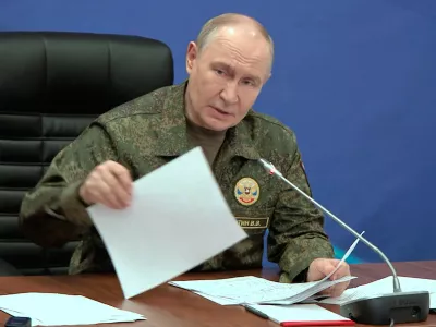 In this image taken from video provided by Russian Presidential Press Service on Friday, July 3, 2026, Russian President Vladimir Putin while visiting one of the command posts of the Joint Group of the Russian Forces, in an undisclosed location. (Russian Presidential Press Service via AP)