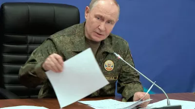 In this image taken from video provided by Russian Presidential Press Service on Friday, July 3, 2026, Russian President Vladimir Putin while visiting one of the command posts of the Joint Group of the Russian Forces, in an undisclosed location. (Russian Presidential Press Service via AP)