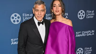 George Clooney, left, and Amal Clooney attend the 51st annual Chaplin Award Gala, honoring George Clooney, at Alice Tully Hall on Monday, April 27, 2026, in New York. (Photo by Evan Agostini/Invision/AP)