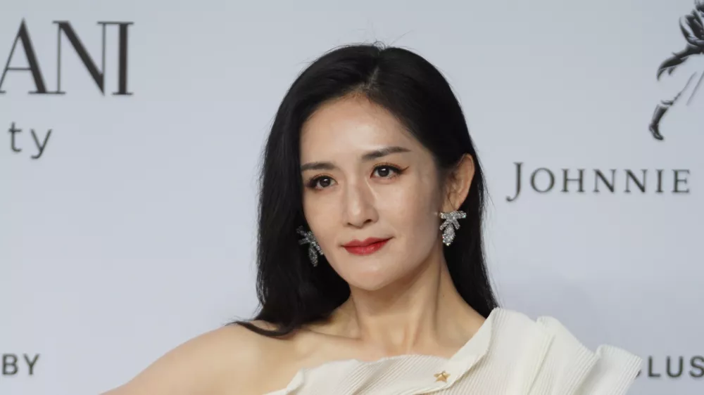 TONGXIANG, CHINA - DECEMBER 07: TV host Xie Na poses on the red carpet of GQ Men of the Year 2023 on December 7, 2023 in Tongxiang, Zhejiang Province of China. (Photo by VCG/VCG via Getty Images)