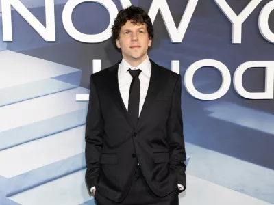 Jesse Eisenberg attends the world premiere of "Now You See Me: Now You Don't" at The Lighthouse Pier 61 on Monday, Nov. 10, 2025, in New York. (Photo by CJ Rivera/Invision/AP)