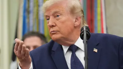 President Donald Trump speaks after ringing the opening bell for the New York Stock Exchange and the Nasdaq in the Oval Office at the White House, Monday, July 6, 2026, in Washington. (AP Photo/Mark Schiefelbein)