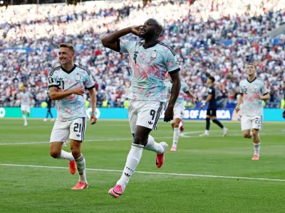 Soccer Football - FIFA World Cup 2026 - Round of 16 - United States v Belgium - Seattle Stadium, Seattle, Washington, U.S. - July 6, 2026 Belgium's Romelu Lukaku celebrates scoring their fourth goal REUTERS/Lee Smith   TPX IMAGES OF THE DAY