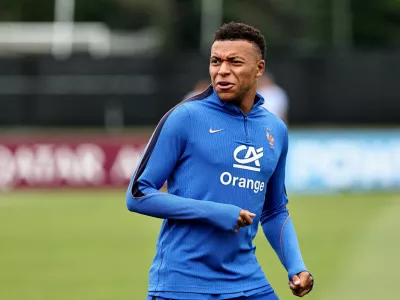 Soccer Football - FIFA World Cup 2026 - France Training - Bentley University, Waltham, Massachusetts, U.S. - July 6, 2026 France's Kylian Mbappe during training IMAGN IMAGES via Reuters/Winslow Townson