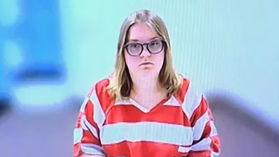 In this image taken from court video, Andrea Shaw attends a court hearing remotely via video, on July 2, 2026, in the Payette County District Court in Payette, Idaho. (KIVI-TV via AP)