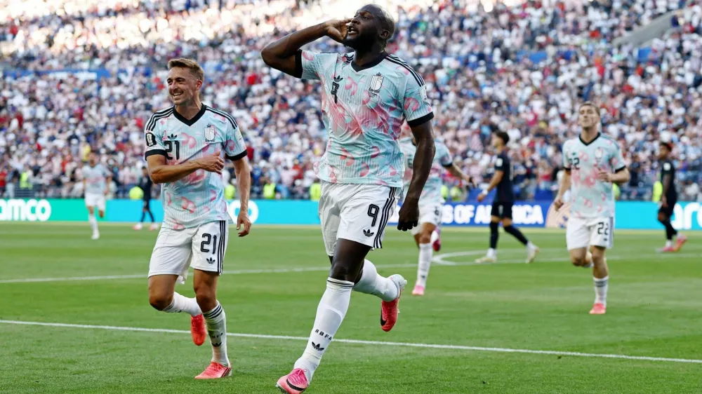 Soccer Football - FIFA World Cup 2026 - Round of 16 - United States v Belgium - Seattle Stadium, Seattle, Washington, U.S. - July 6, 2026 Belgium's Romelu Lukaku celebrates scoring their fourth goal REUTERS/Lee Smith   TPX IMAGES OF THE DAY