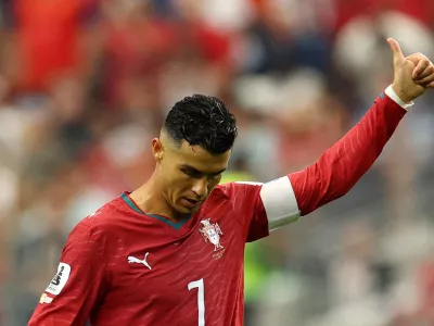 Soccer Football - FIFA World Cup 2026 - Round of 16 - Portugal v Spain - Dallas Stadium, Arlington, Texas, U.S. - July 6, 2026 Portugal's Cristiano Ronaldo reacts REUTERS/Hannah Mckay   TPX IMAGES OF THE DAY