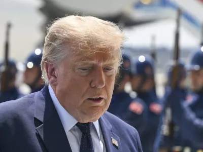 ANKARA, TURKIYE - JULY 07: US President Donald Trump at Ankara Airport, who is paying an official visit to Turkey ahead of the 36th NATO Heads of State and Government Summit in Ankara, Turkey, on July 07, 2026. Dogukan Keskinkilic/Pool via REUTERS