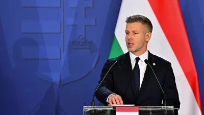 Hungary's Prime Minister Peter Magyar speaks during a press conference at a meeting of the Visegrad Group (V4) countries in Godollo, Hungary, June 23, 2026. REUTERS/Marton Monus