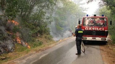 travniški požar, gašenje, gasilci