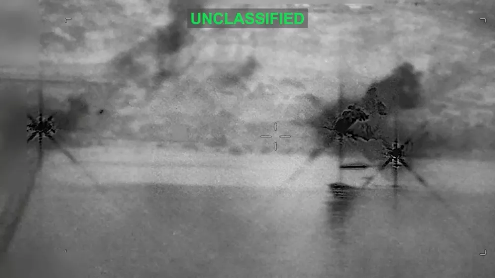 Smoke rises at an unknown location following what U.S. Central Command says is a new wave of strikes against Iran on Tuesday after three tankers were hit by projectiles in the Strait of Hormuz, in this still image taken from video released July 7, 2026.  U.S. Central Command/Handout via REUTERS  THIS IMAGE HAS BEEN SUPPLIED BY A THIRD PARTY. MANDATORY CREDIT. VIDEO MASKED AT SOURCE.   TPX IMAGES OF THE DAY    VERIFICATION: - Location and date could not be verified. - No earlier version of the video found posted online before Tuesday (July 7).