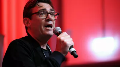 Andy Burnham, mayor of Greater Manchester speaks at a fringe meeting during the Britain's Labour Party's annual conference in Liverpool, Britain, September 28, 2025. REUTERS/Phil Noble