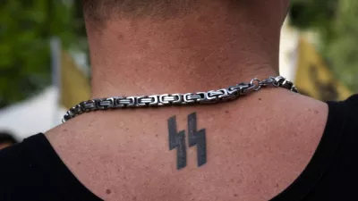 patrioti migranti fa&scaron;izem neonacisti neonacizem migracije desnica desničarji nacizem nacisti SS hitler7.07.2026 Generacija Identitete - Identitarci - pohod za domoljubje - protest proti migrantom - migranti - domoljubi Foto: Nik Erik Neubauer