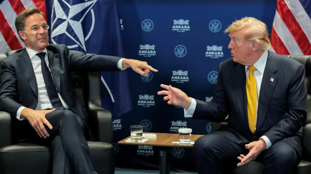 FILE PHOTO: U.S. President Donald Trump and NATO Secretary General Mark Rutte hold a bilateral meeting on the sidelines of the NATO leaders summit at the Bestepe Presidential Compound in Ankara, Turkey, July 8, 2026. REUTERS/Jonathan Ernst/File Photo
