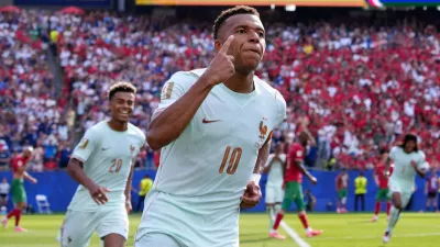 Soccer Football - FIFA World Cup 2026 - Quarter Final - France v Morocco - Boston Stadium, Foxborough, Massachusetts, U.S. - July 9, 2026 France's Kylian Mbappe celebrates scoring their first goal IMAGN IMAGES via Reuters/David Butler Ii