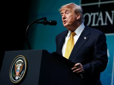 FILE PHOTO: U.S. President Donald Trump speaks during a press conference on the day of a NATO leaders' summit in Ankara, Turkey, July 8, 2026. REUTERS/Stoyan Nenov/File Photo