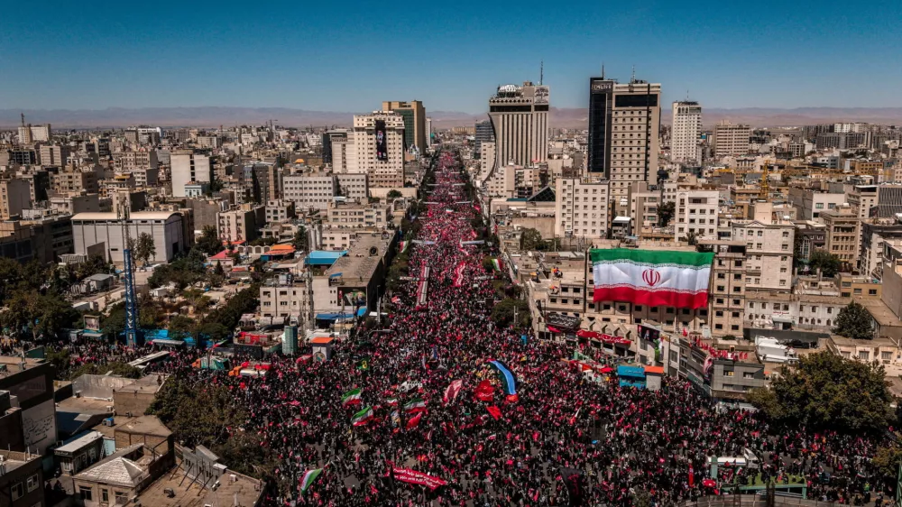 Mourners gather on the day of the burial of Iran's late Supreme Leader Ayatollah Ali Khamenei, who was killed on February 28 in Israeli and U.S. airstrikes, in Mashhad, Iran, July 9, 2026. Office of the Iranian Supreme Leader/ Handout via REUTERS ATTENTION EDITORS - THIS PICTURE WAS PROVIDED BY A THIRD PARTY. ISRAEL OUT. NO COMMERCIAL OR EDITORIAL SALES IN ISRAEL. NO ACCESS FOR ISRAELI MEDIA. NO USE BBC PERSIAN. NO USE VOA PERSIAN. NO USE MANOTO. NO USE IRAN INTERNATIONAL. NO USE RADIO FARDA. DIGITAL: NO USE BBC PERSIAN. NO USE VOA PERSIAN. NO USE MANOTO. NO USE IRAN INTERNATIONAL. NO USE RADIO FARDA. WATERMARK FROM SOURCE.    TPX IMAGES OF THE DAY