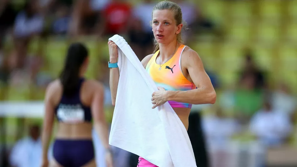 Athletics - Diamond League - Monaco - Stade Louis II, Monaco - July 10, 2026 Slovenia's Tina Sutej during the women's pole vault final REUTERS/Manon Cruz