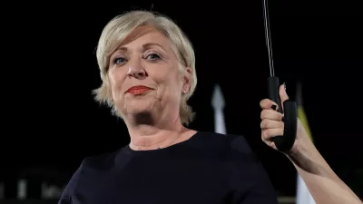 Ljubljana, sedez SDS.Evropske volitve 2024 in posvetovalni referendumi.Volilni stab SDS v pricakovanju rezultatov.Kandidatka SDS na evropskih volitvah Romana Tomc.