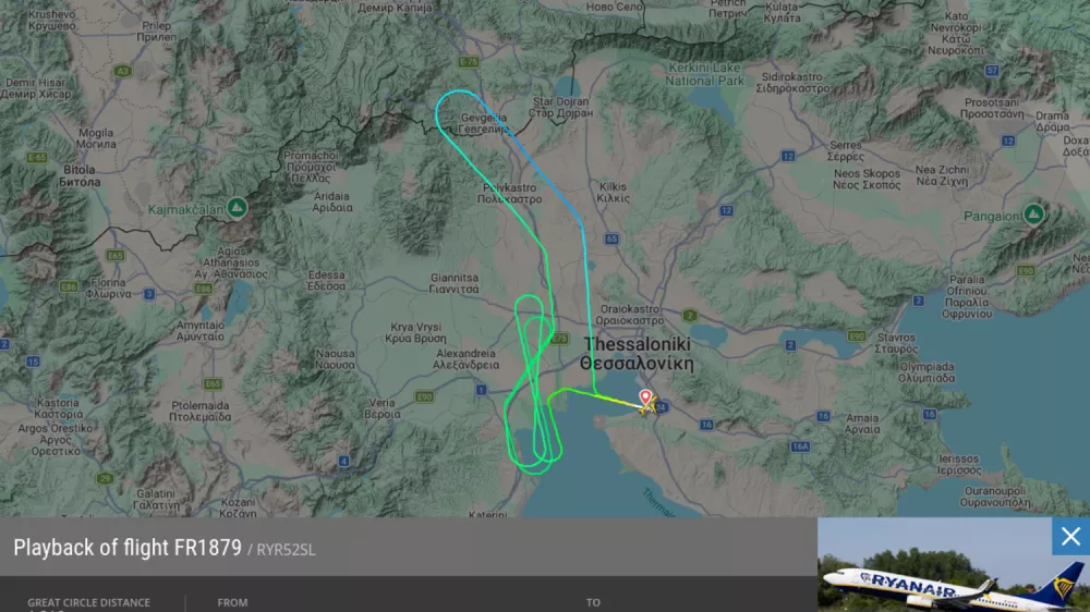 Pot letala, kot so jo spremljali radarji. / Foto: Flightradar24