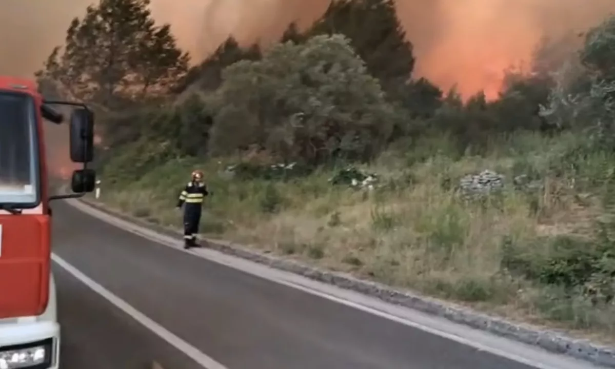 (VIDEO) Korčula v plamenih: zaprta cesta, na terenu vse enote