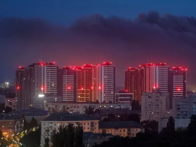 FILE PHOTO: Smoke rises in the city during a Russian missile strike, amid Russia's attack on Ukraine, in Kyiv, Ukraine July 11, 2026. REUTERS/Gleb Garanich/File Photo