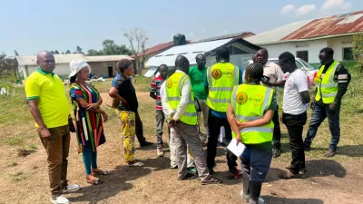 Workers at an Ebola treatment center go on strike over unpaid salaries and bonuses at Rwampara General Hospital, in Ituri, northeastern Congo, Monday, July 13, 2026, (AP Photo/Prosper Heri Ngorora)