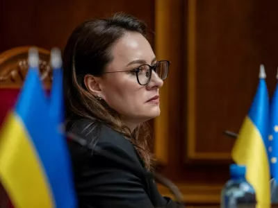 FILE PHOTO: Newly appointed Ukrainian Prime Minister Yulia Svyrydenko attends a session of Ukrainian parliament, amid Russia's attack on Ukraine, in Kyiv, Ukraine July 17, 2025. REUTERS/Andrii Nesterenko/File Photo