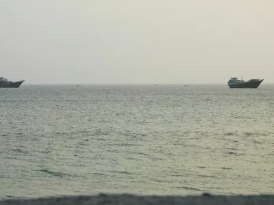 Vessels at the Strait of Hormuz, as seen from Musandam,Oman, July 15, 2026. REUTERS/Stringer