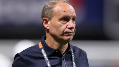FILE PHOTO: Soccer Football - FIFA World Cup 2026 - Group C - Morocco v Haiti - Atlanta Stadium, Atlanta, Georgia, U.S. - June 24, 2026 Haiti coach Sebastien Migne looks dejected after the match IMAGN IMAGES via Reuters/Brett Davis/File Photo