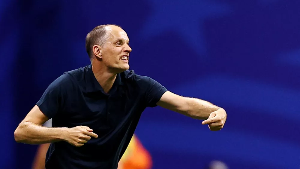 Soccer Football - FIFA World Cup 2026 - Semi Final - England v Argentina - Atlanta Stadium, Atlanta, Georgia, U.S. - July 15, 2026 England manager Thomas Tuchel reacts REUTERS/Agustin Marcarian