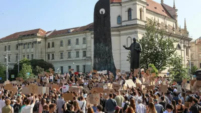 People protest against Ukrainian President Volodymyr Zelenskiy's decision to replace Mykhailo Fedorov as defence minister, amid Russia's attack on Ukraine, in Lviv, Ukraine, July 16, 2026. REUTERS/Roman Baluk