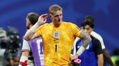 Soccer Football - FIFA World Cup 2026 - Semi Final - England v Argentina - Atlanta Stadium, Atlanta, Georgia, U.S. - July 15, 2026 England's Jordan Pickford looks dejected after the match as England are eliminated from the World Cup REUTERS/Paul Childs