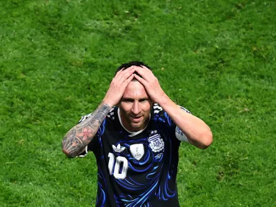 Soccer Football - FIFA World Cup 2026 - Semi Final - England v Argentina - Atlanta Stadium, Atlanta, Georgia, U.S. - July 15, 2026 Argentina's Lionel Messi celebrates after the match as they advance to the World Cup final REUTERS/Carlos Barria