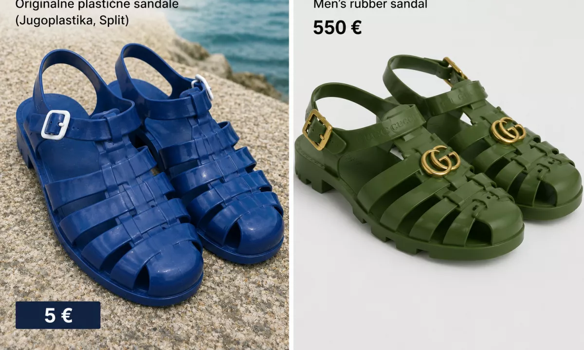 Luksuz za 550 evrov: Gucci kopira sandale Jugoplastike, ki so se jim vsi posmehovali