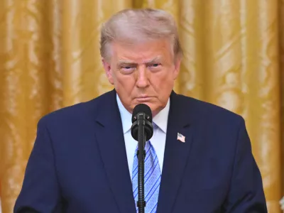 President Donald Trump speaks in the East Room of the White House, Thursday, July 16, 2026, in Washington. (Saul Loeb/Pool via AP)