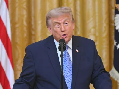 President Donald Trump speaks in the East Room of the White House, Thursday, July 16, 2026, in Washington. (Saul Loeb/Pool via AP)