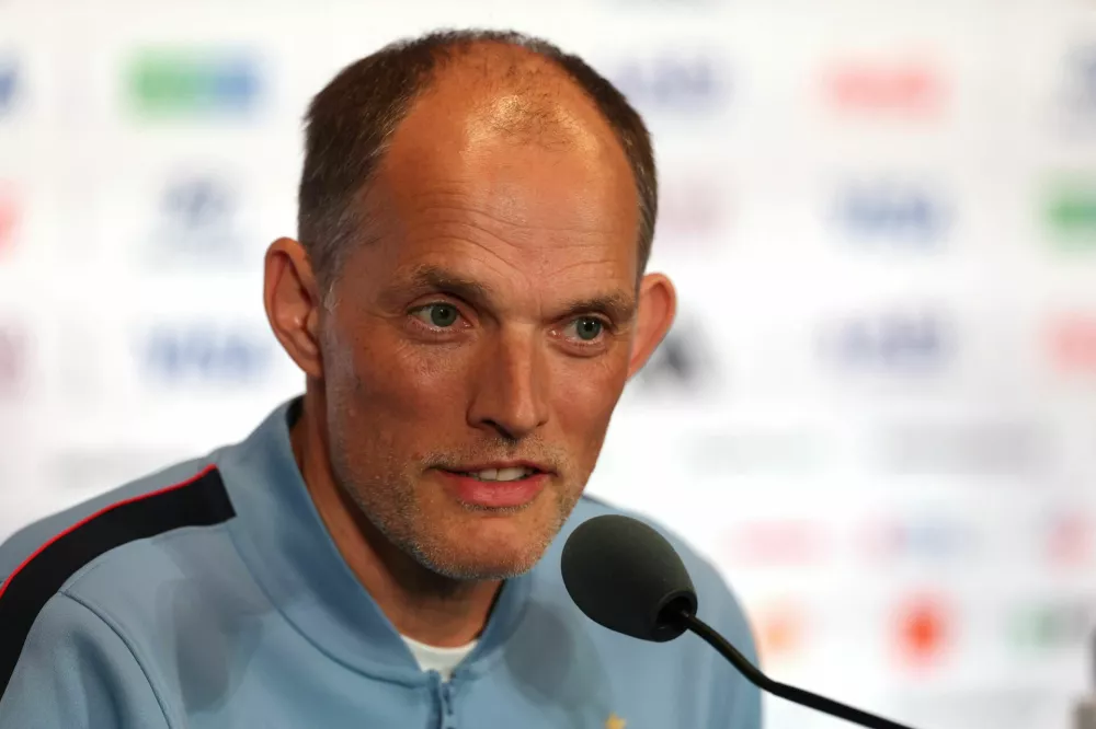 Soccer Football - FIFA World Cup 2026 - England Press Conference - Miami Stadium, Miami Gardens, Florida, U.S. - July 17, 2026 England manager Thomas Tuchel during press conference REUTERS/Paul Childs