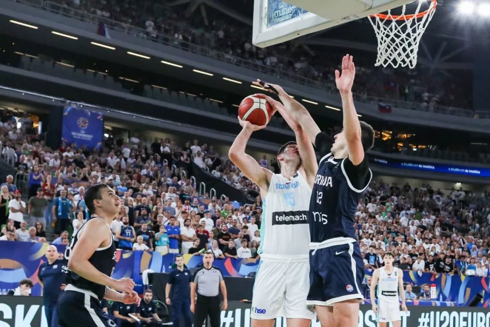 19.07.2026. Ko&scaron;arka finale Evropskega prvenstva U 20 Slovenija - Srbija. Foto: Bojan Velikonja