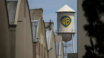 FILE PHOTO: The Warner Bros. Water Tower is pictured at Warner Bros. Studios in Burbank on the day it was announced that California and 11 states are suing to block Paramount's 0 billion acquisition of Warner Bros. Discovery in California, U.S. July 13, 2026. REUTERS/Daniel Cole/File Photo