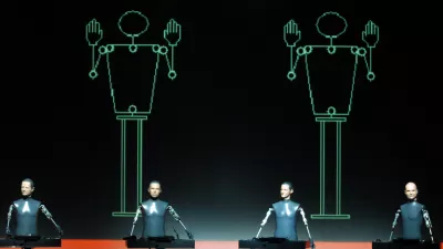 skupina Kraftwerk - koncert, nem&scaron;ki kvartet Kraftwerk - vizionarji elektronske glasbe in znanilci vzpona računalni&scaron;ke tehnologije Foto: Luka Cjuha